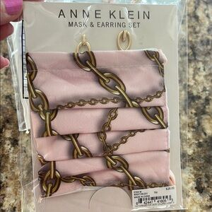 Anne Klein Pink Mask & Earring Set